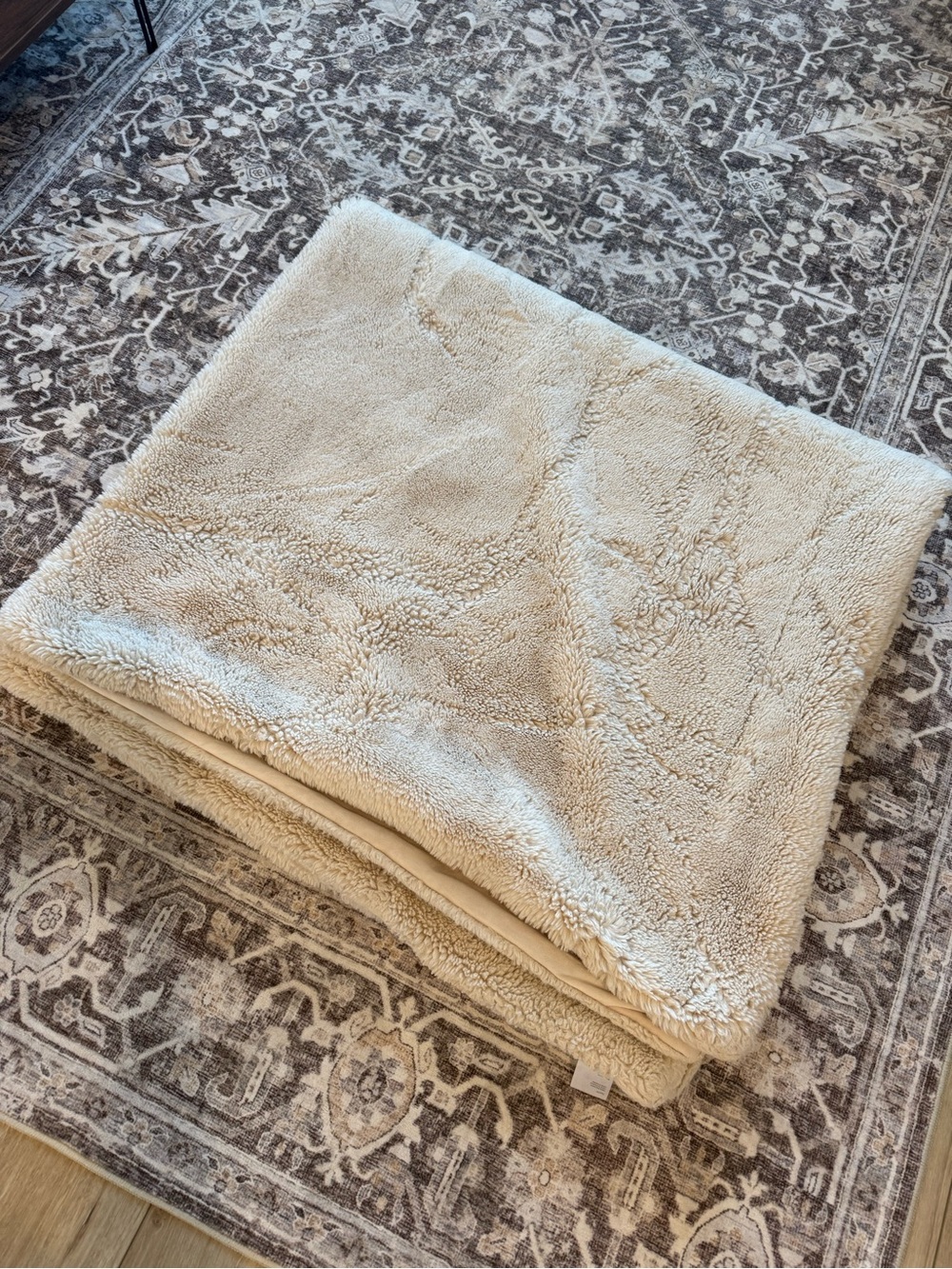 Plush Cream Sherpa Throw Blanket – Faux Fur by Anthropologie